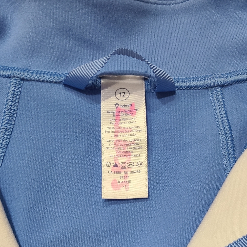 IVIVVA by Lululemon Jacket Perfect Your Practice Blue Cloud Sz 12 - Picture 5 of 14